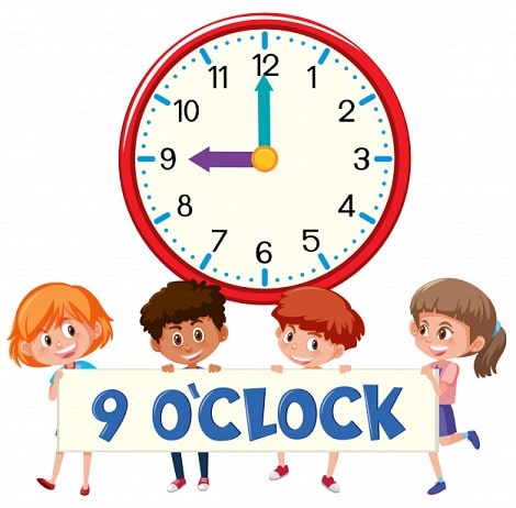 9 O Clock forms a Right Angle